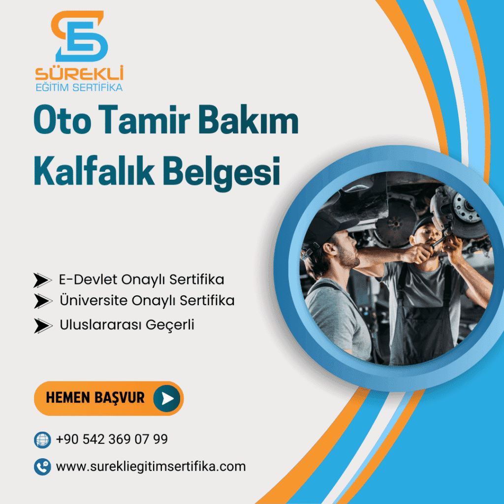 1 Oto Tamir Bakım Kalfalık Belgesi