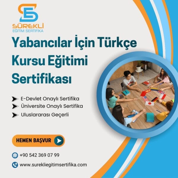 Yabancılar İçin Türkçe Kursu Eğitimi Sertifikası eğitim görseli