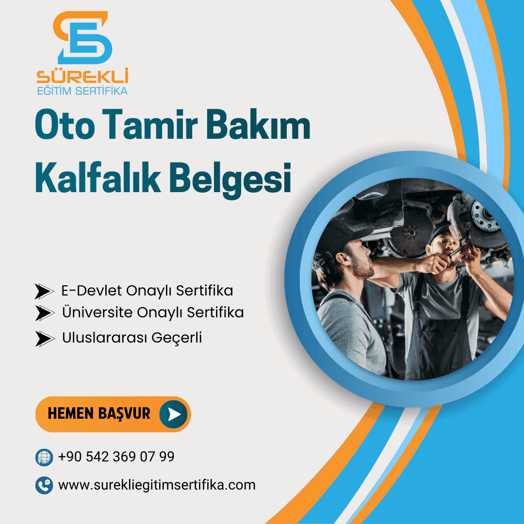 Oto Tamir Bakım Kalfalık Belgesi