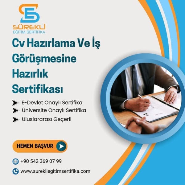 Cv Hazırlama Ve İş Görüşmesine Hazırlık Sertifikası eğitim görseli