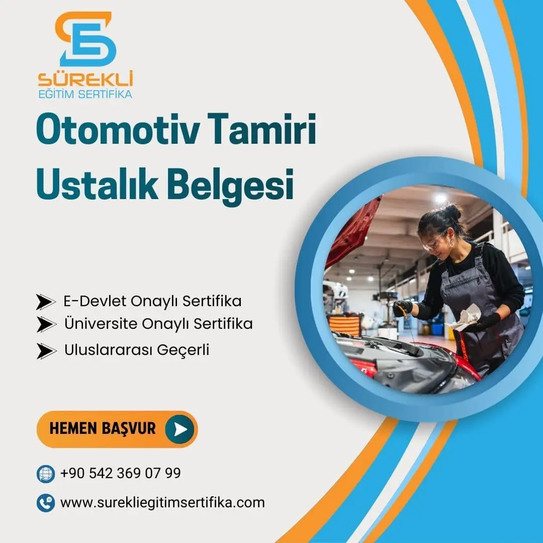 Otomotiv Tamiri Ustalık Belgesi