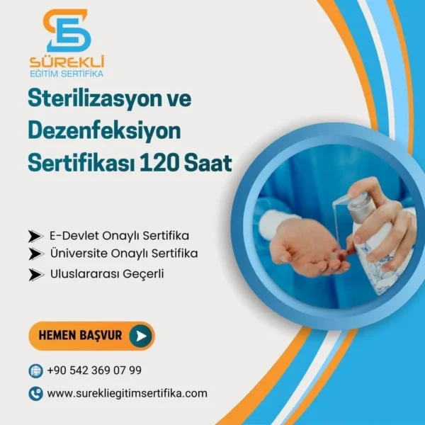 Sterilizasyon ve Dezenfeksiyon Sertifikası 120 Saat