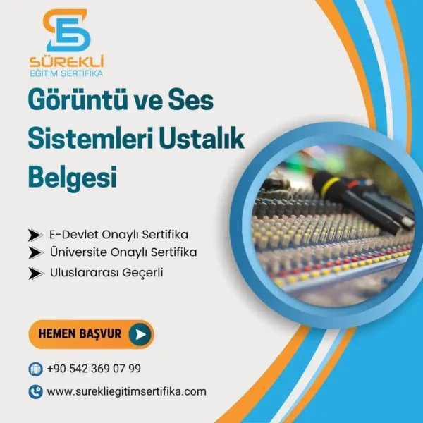 Görüntü ve Ses Sistemleri Ustalık Belgesi eğitim görseli