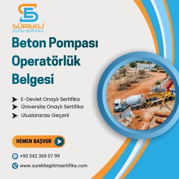 Beton Pompası Operatörlük Belgesi eğitim görseli